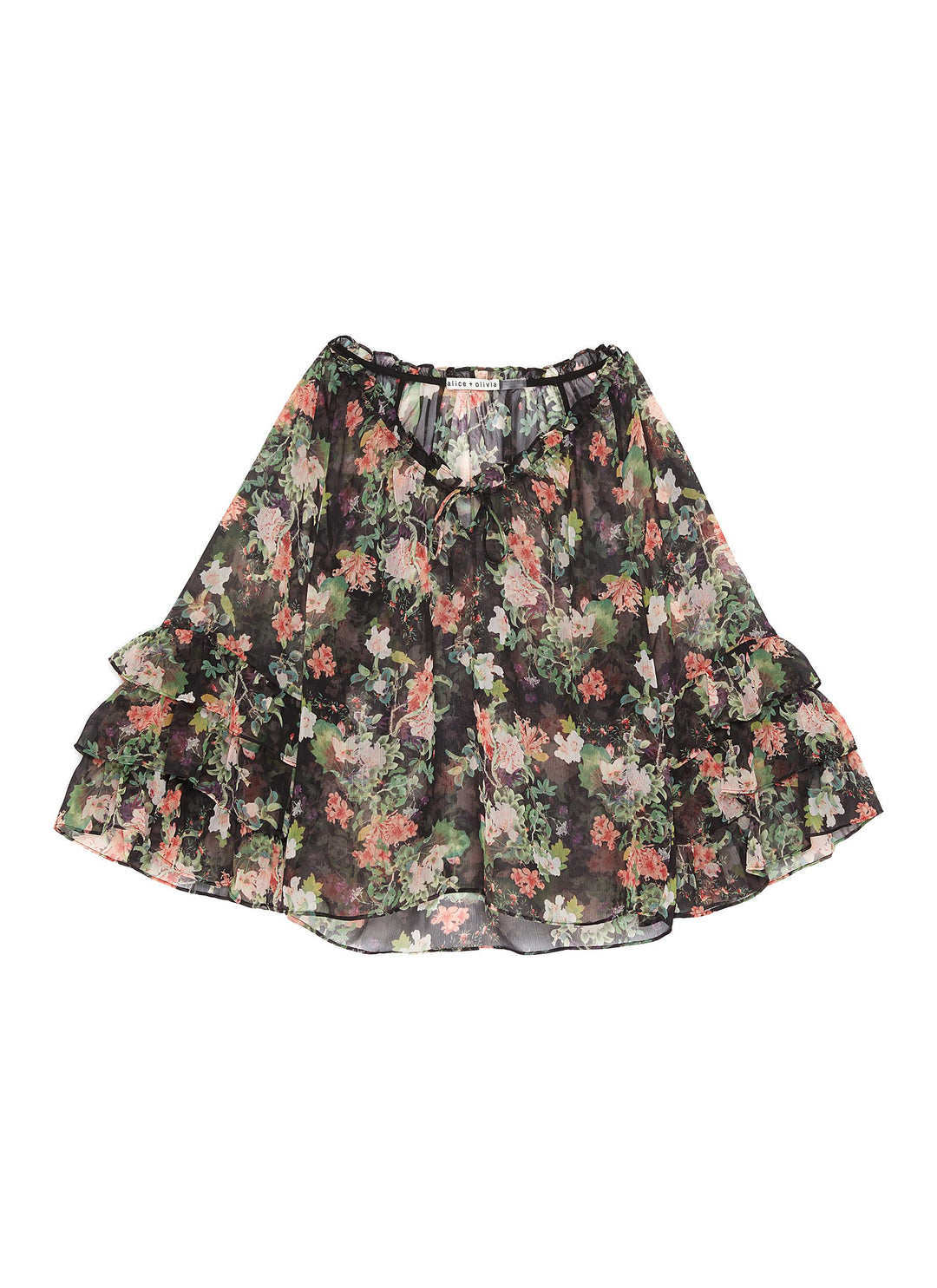 Kallie' Ruffled Sleeve Tie V Neck Cropped Blouse