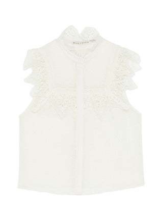 Marian' ruffled collar sleeveless blouse
