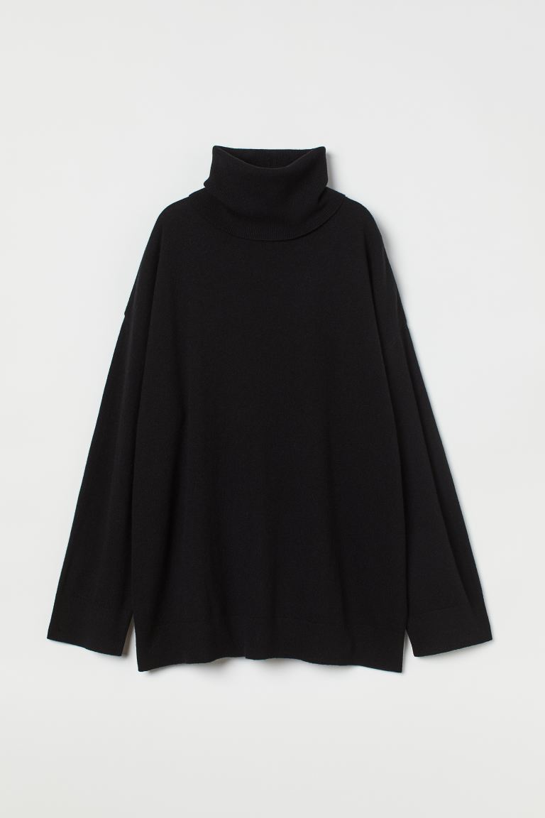 Cashmere polo-neck jumper