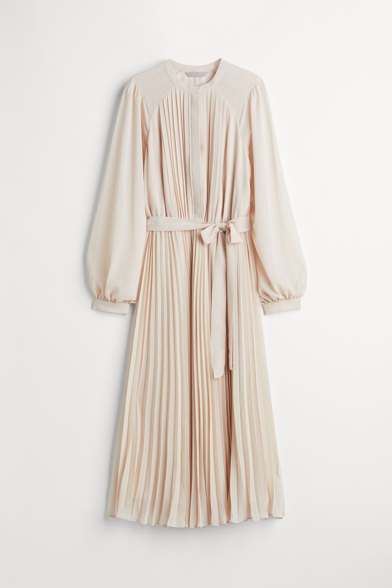 Pleated chiffon dress