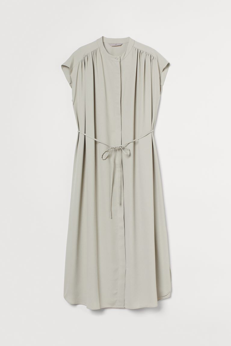 Tie-belt shirt dress