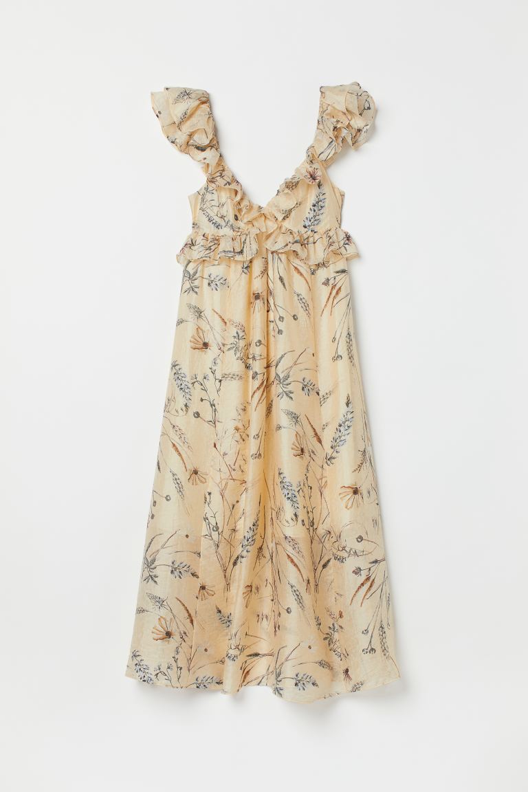 Lyocell-blend flounced dress