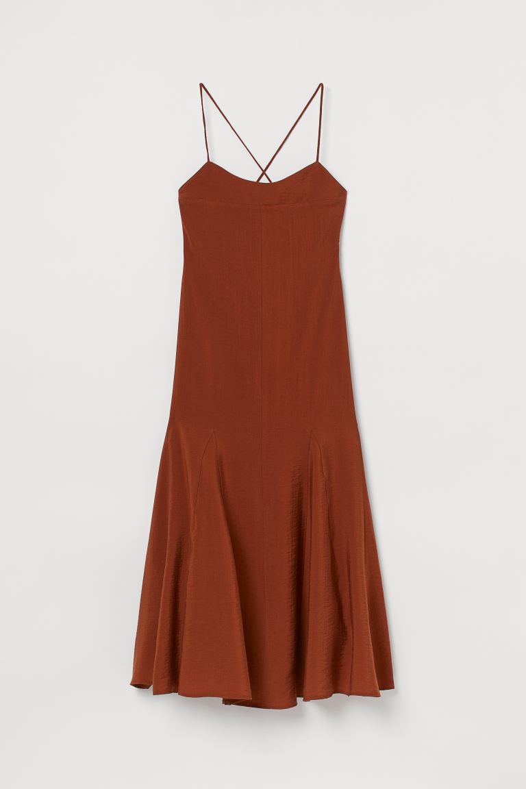 Ankle-length lyocell-mix dress