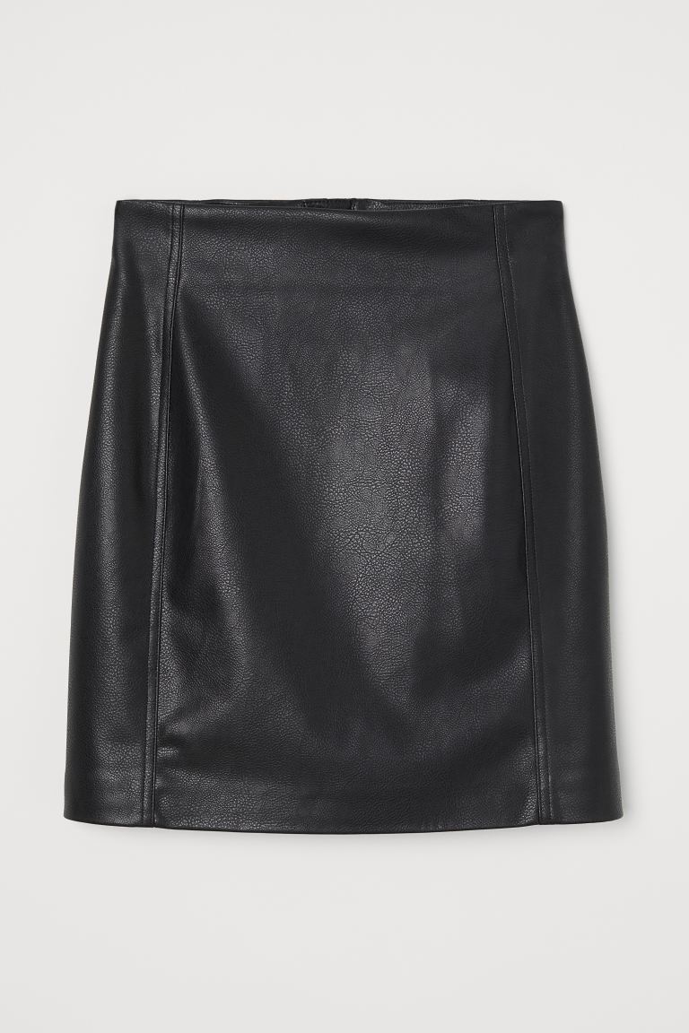 Imitation leather skirt
