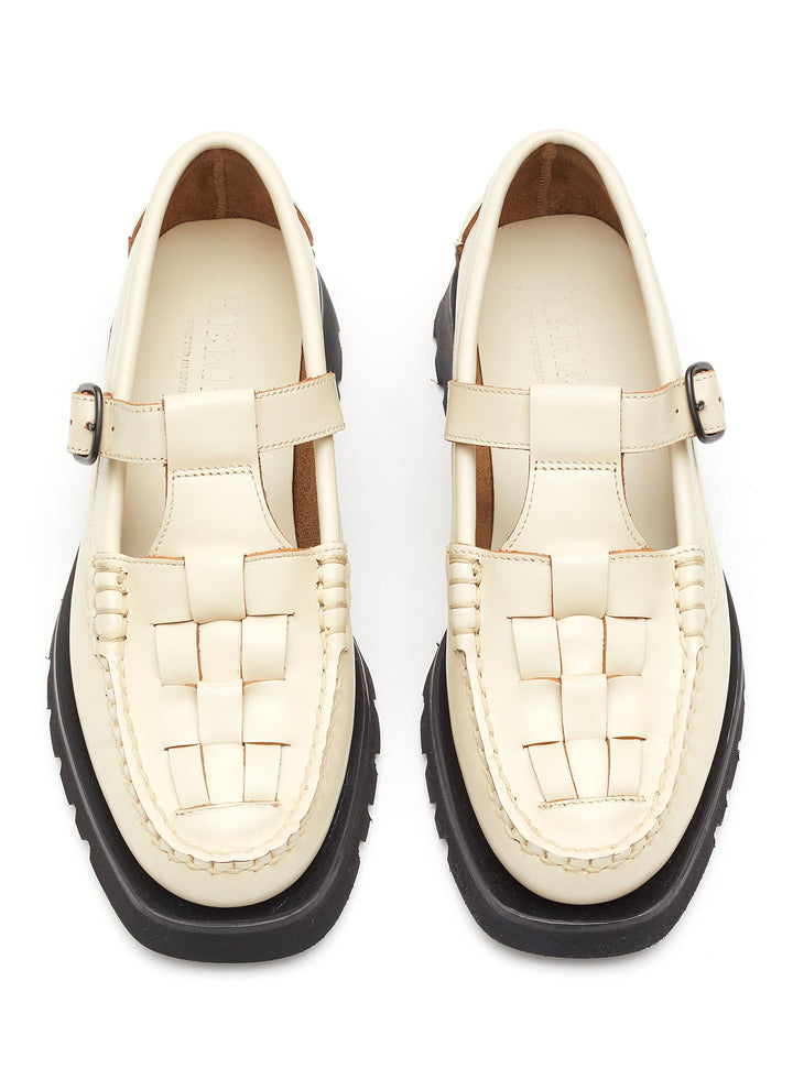 Soller Sport' Flat T-bar Slingback Woven Leaether Loafers
